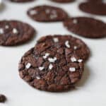 Brownie cookies sprinkled with sea salt.