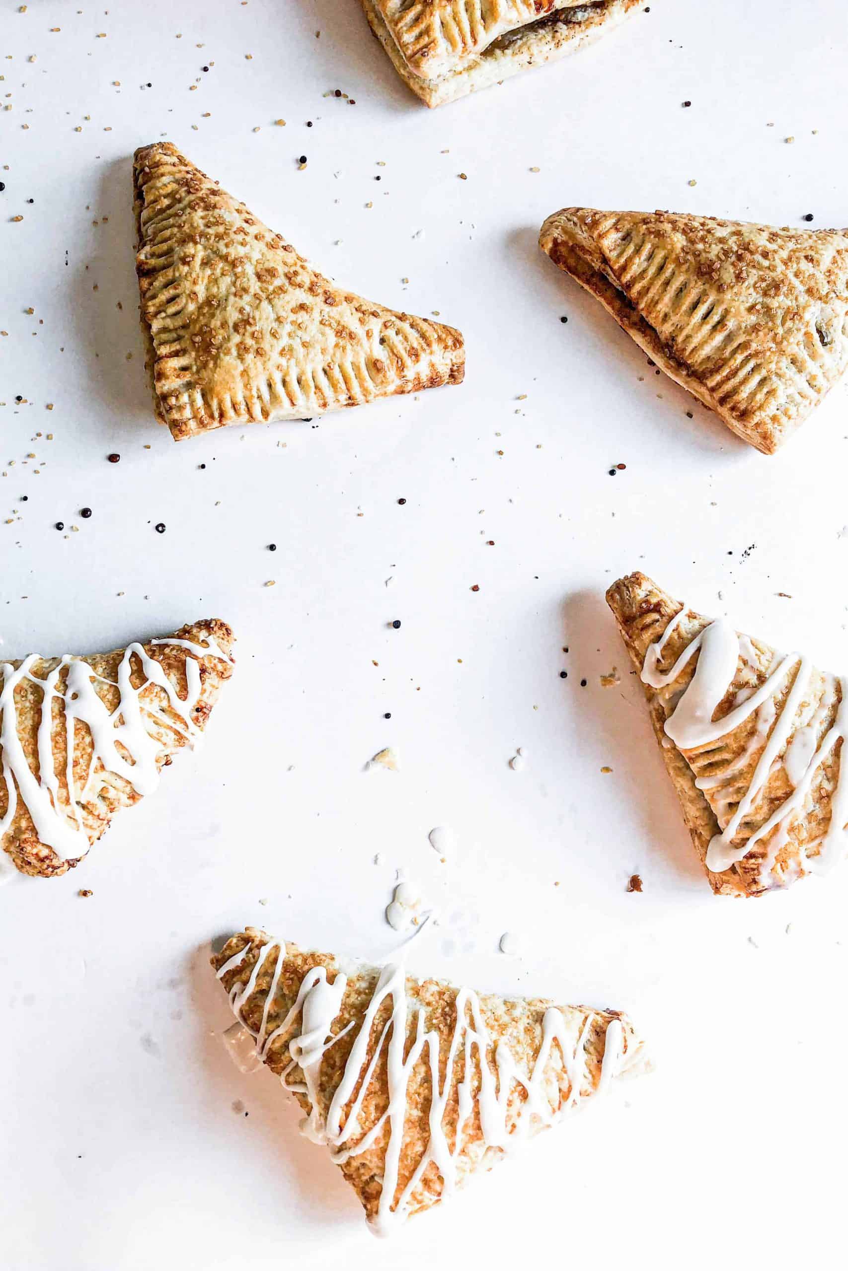 apple puff pastry turnovers on a table