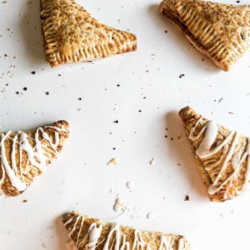 Apple puff pastry turnovers from the top.