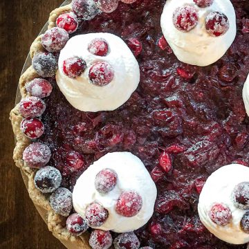 Vanilla cranberry custard pi