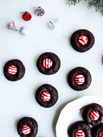 peppermint mocha cookies on a table