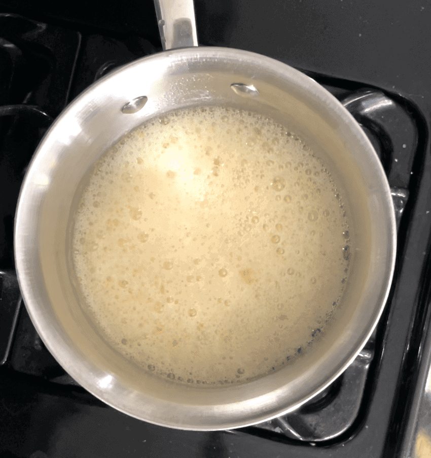 Brown butter bubbling up.